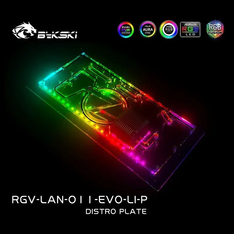 Bykski Front Acrylic Distro Plate RGV-LAN-O11-EVO-LI-P/Board for LIAN LI O11 EVO PC Case /Water Cooler Reservoir /A-RGB