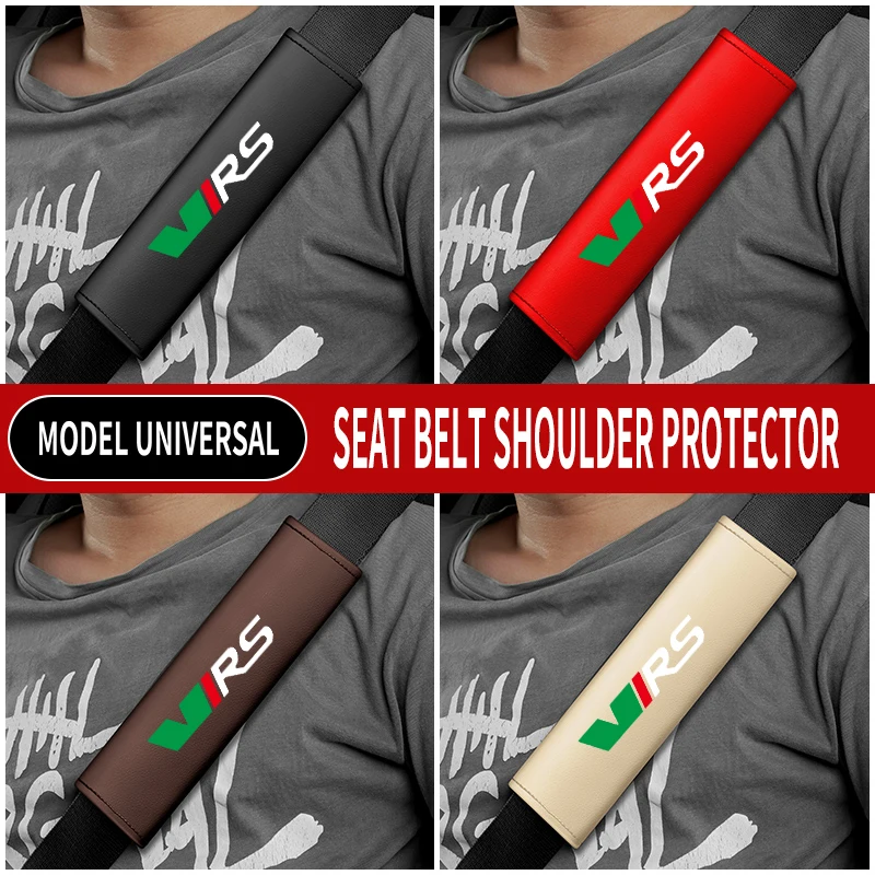 1PC Leather Car Seat Belt Shoulder Protector Cover Safety Belt Padding Pad For Skoda VRS Octavia 4 a7 a5 5e FABIA KAMIQ KAROQ