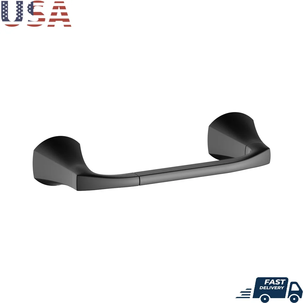 

Simple Flare Wall Mount Toilet Paper Holder Matte Black Finish Contemporary Bathroom Accessory Durable Hardware Included Easy