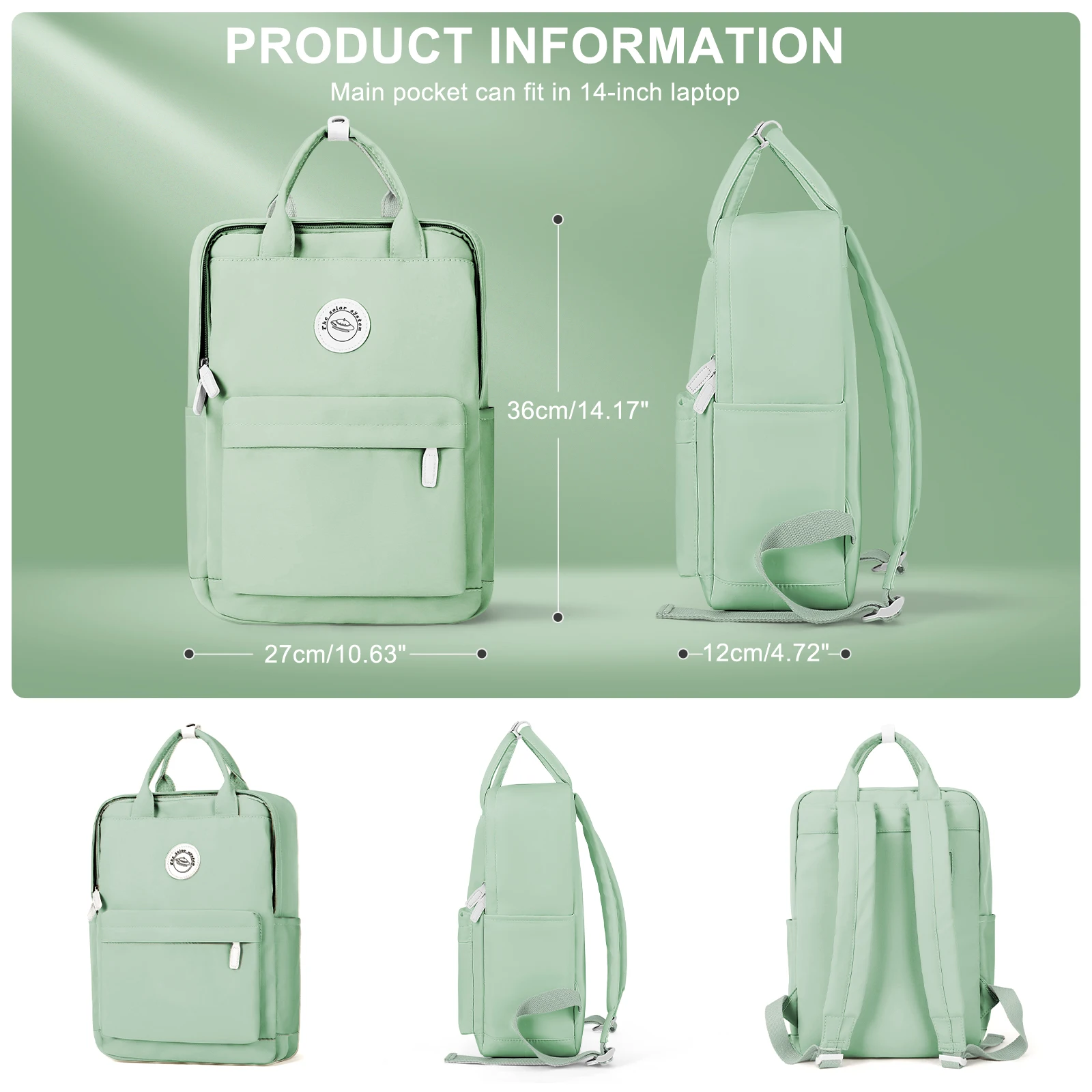 Junior high school schoolbag female new Korean college style backpack High school students commuting backpack multi-color