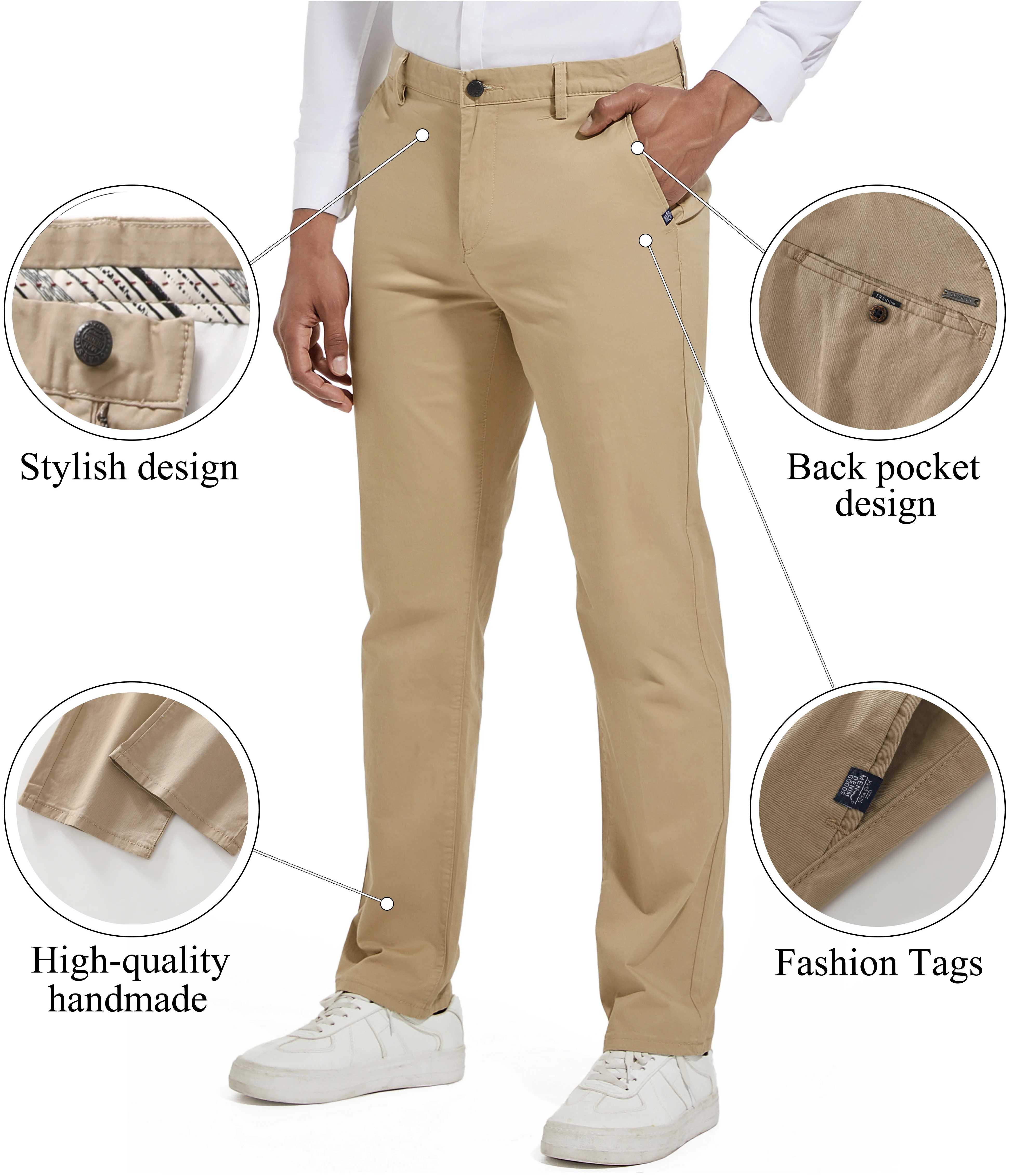 

Men's Slim-Fit Casual Stretch Chino Pant for business