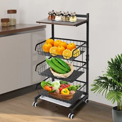 Roterende Keuken Planken Mobiel Opbergrek Trolley Groente-En Fruitmand Multi-Room Organizer