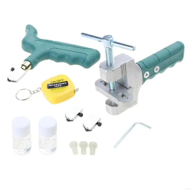 A2UD 2-in-1 tragbarer Fliesenschneider, Glasfliesenschneider-Werkzeugsatz, manuelle Fliesenschneidwerkzeuge
