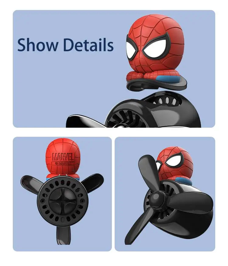 Marvel Spider-Man Car Aroma Outlet Decoration Male Fragrance Car Accessories Ornaments Air Conditioning Mouth Perfume Hot Sale