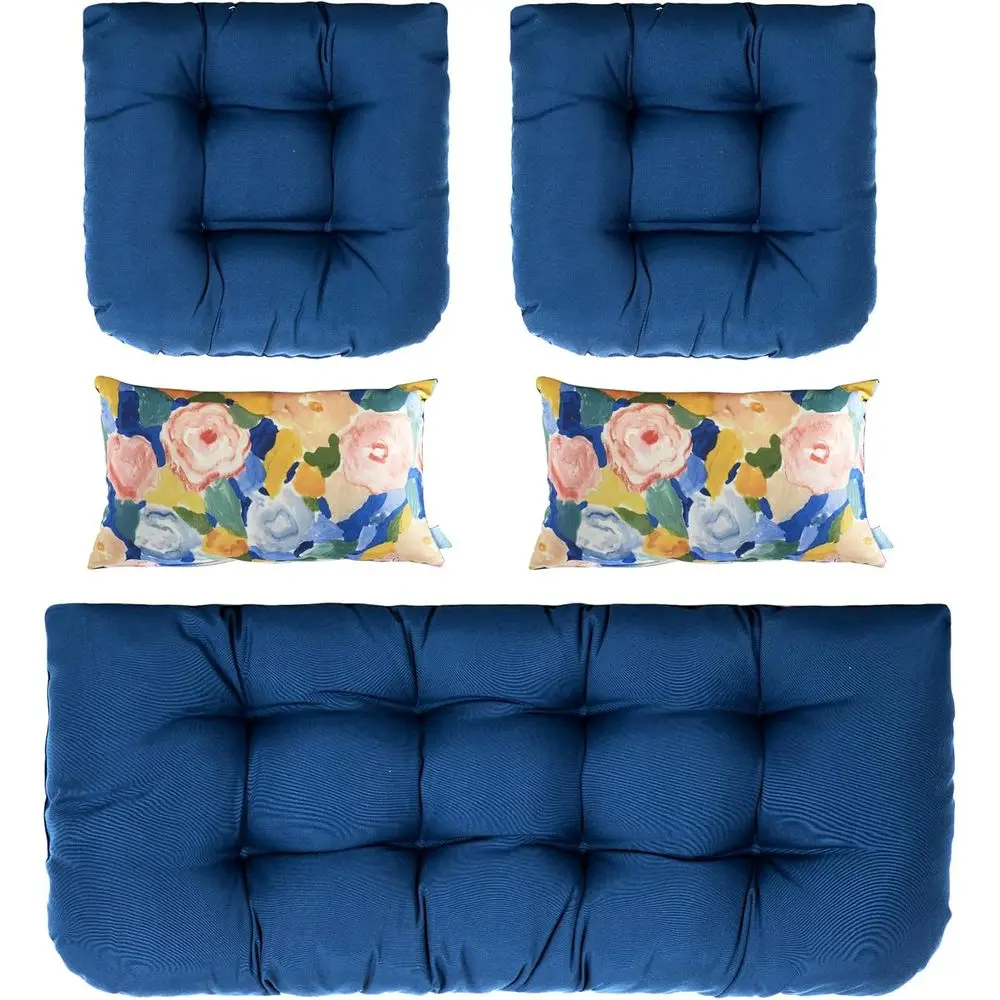 

All-Weather Loveseat Cushions Set for Outdoor Wicker Bench or Patio Furniture