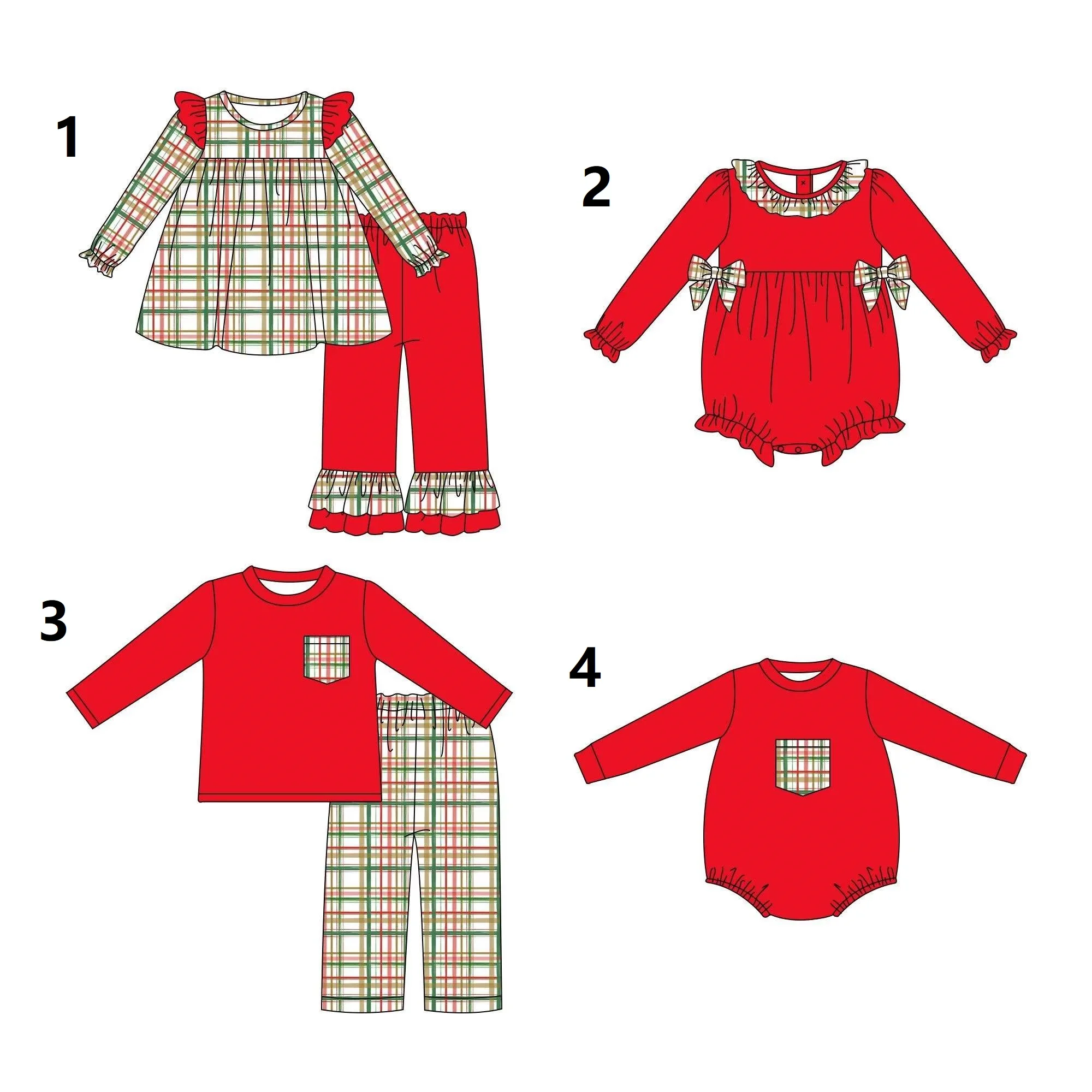 

Merry Christmas boys and girls long sleeve pants suit baby onesie brothers and sisters boutique wholesale