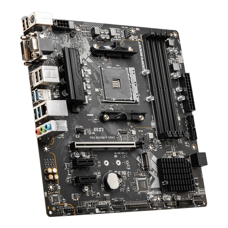 MSI New PRO B550M-P GEN3 Motherboard Micro-ATX AMD B550 4xDIMM DDR4 M.2 SATA3 USB3.2 128G Support AMD CPU Socket AM4 placa mae