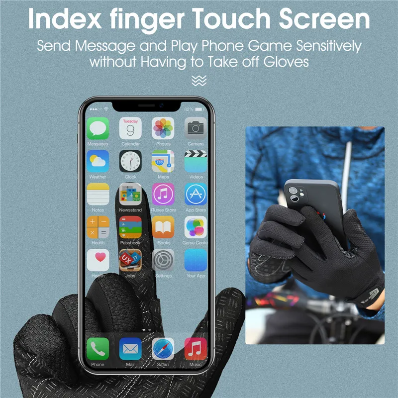 WEST BIKING Summer Cycling Gloves  MTB Full Finger Bike Gloves Touch Screen Non-Slip Silicone Palm Rest Driving Riding Gloves