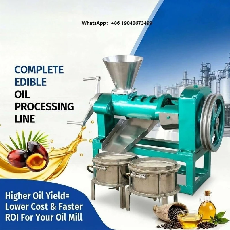 Small Screw Oil Press Machine, 1-2 TPD Mini Oil Expeller with 5.5kW Motor for Home Use Sunflower Soybean Peanut Seed Mill FWX
