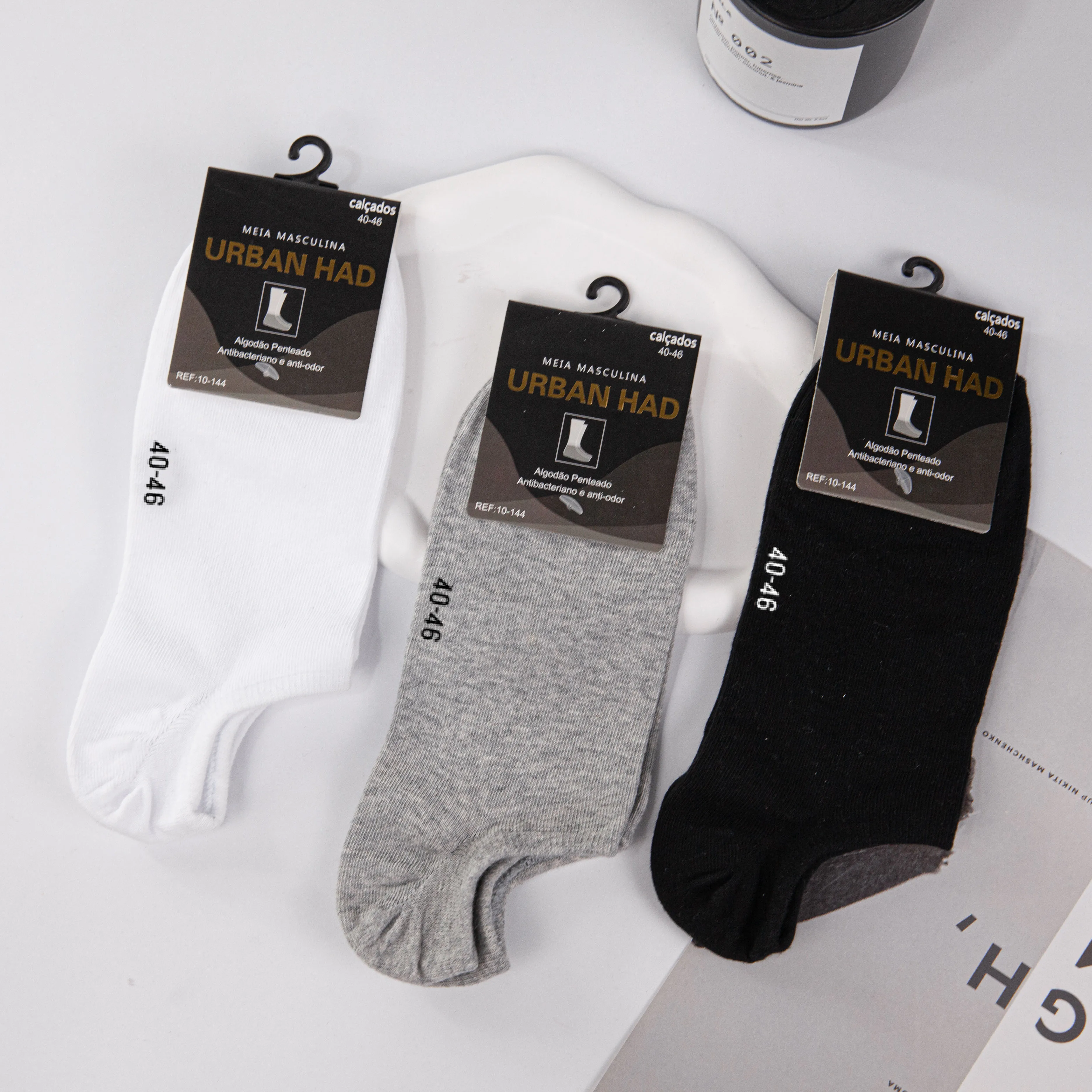 Boat Socks for Men, High Quality 100% Cotton Fabric-Breathable Comfortable Antibacterial and deodorant