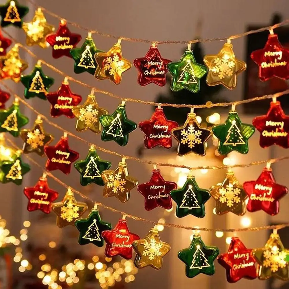 عيد الميلاد ضوء سلسلة قصب الحلوى سانتا كلوز ثلج مصباح شجرة عيد الميلاد ضوء سلاسل حلي معلقة عيد ميلاد سعيد زينة 2025 #2