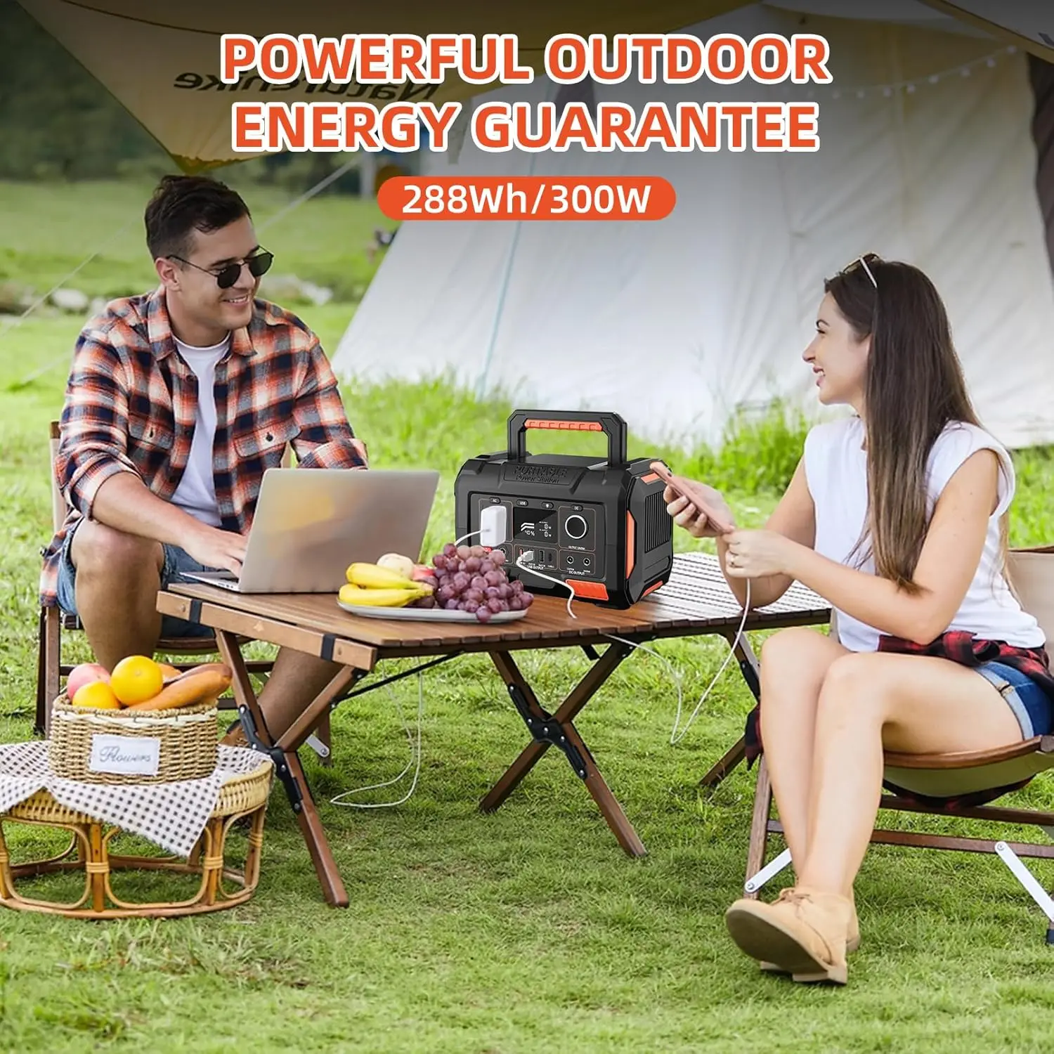 Portable Power Supply,Small Portable Power Station 300W 288wh,110V Pure Sine Wave AC Outlet,Li-Ion Battery Mobile Power for Outd