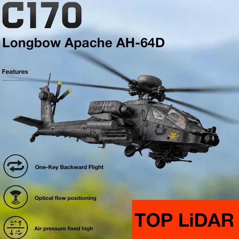 RC ERA Remote Control Apache Armed Helicopter C170 6 Channel Optical Flow Positioning One Key Inverted 3D Flight For Adult Hobby