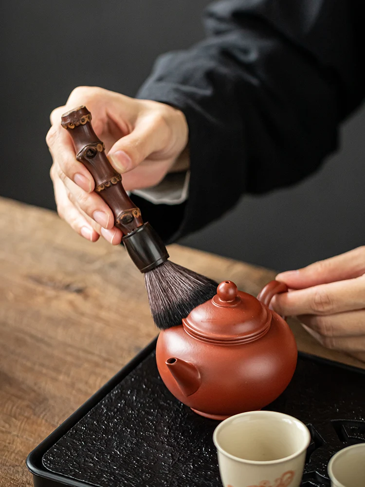 

Chinese Vintage Bamboo Tea Brush Tea Pen Teaware Tea Ceremony Kung Fu Puer Green Tea Brush Does Not Lose Hair Cleaning Tools