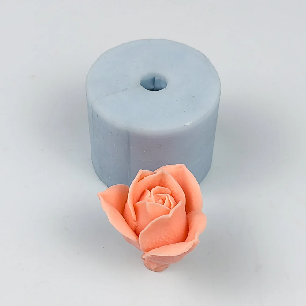 3D Rose Shape Silicone Mold Flower Bud Mould Cake Chocolate Candle Mould DIY Aromatherarpy Household Decoration Craft Tools