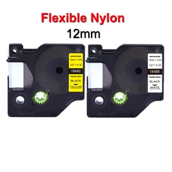 1PCS Nylon Label Tape 18488 18490 Compatible Dymo D1 12mm X 3.5M Industrial Flexible Nylon Wires Tapes for Rhino 4200 Printer