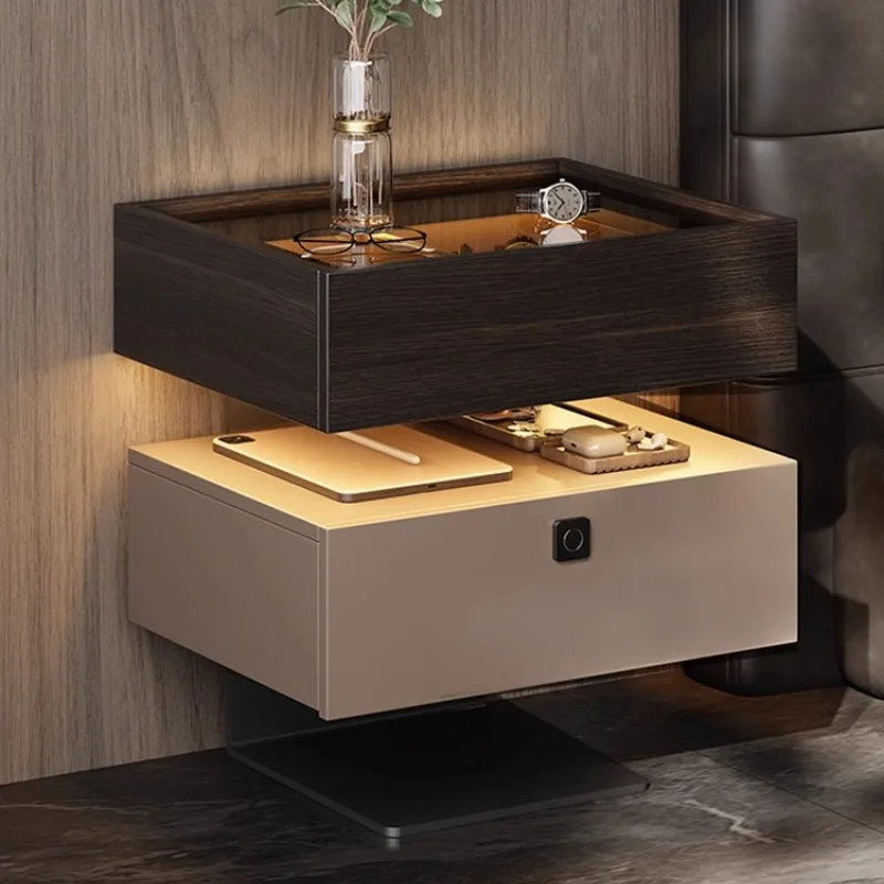

Minimalist Organizer Nightstand Aesthetic Japanese Unique Luxury Nightstand Floor Nordic Table De Chevet House Accessories
