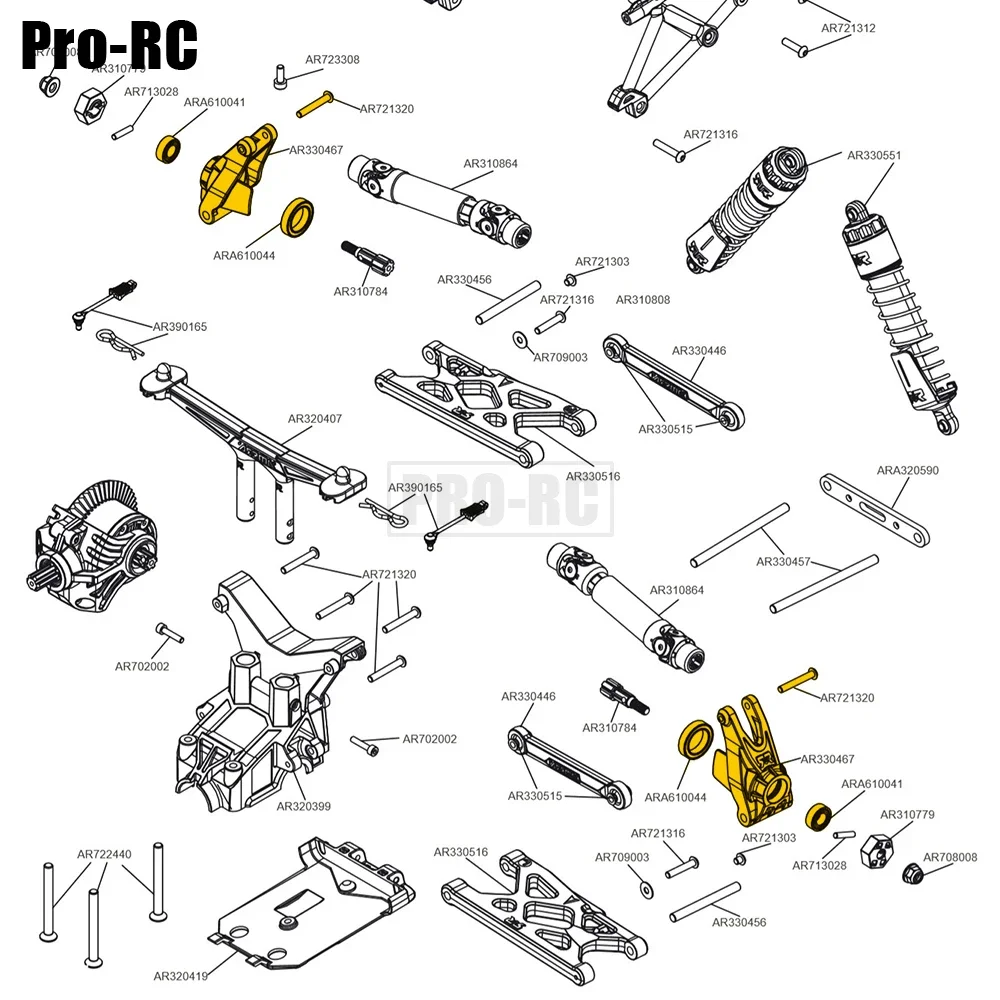 1Set Aluminum Alloy Rear Axle Hub AR330467 Upgrade Part for 1/10 ARRMA Senton Big Rock Granite Vorteks Typhon 3S BLX 4WD Rc Car