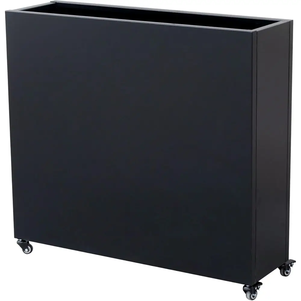 

Металлический ящик для цветов с запираемым колесом — 40 x 36 x 12 — современный разделитель и кашпо для использования в помещении и на открытом воздухе — прочная сталь в минималистском стиле