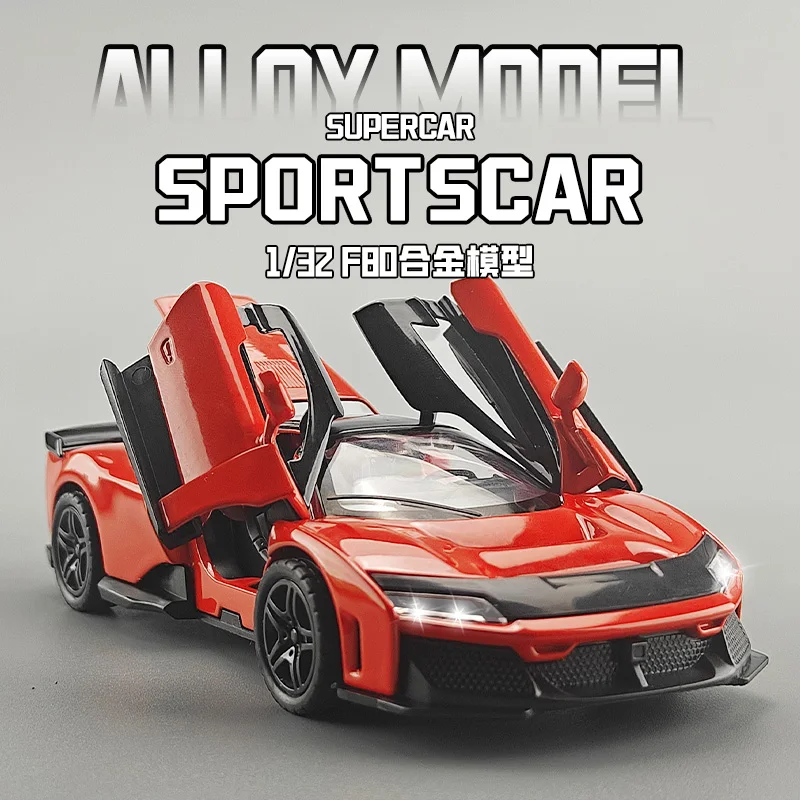 1:32 F80 Realistic Diecast Alloy Car Model ,Sound&Light, Shock Absorption, Collectible Ornament Gift for boys,Trendy Toy