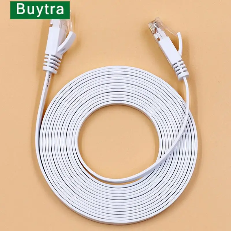 1000M White 0.5m, 1m, 2m, 3m, 5m, 8m, 10m, 15m Cable RJ45 CAT6 Ethernet Network Flat LAN Cable UTP Patch Router Cables