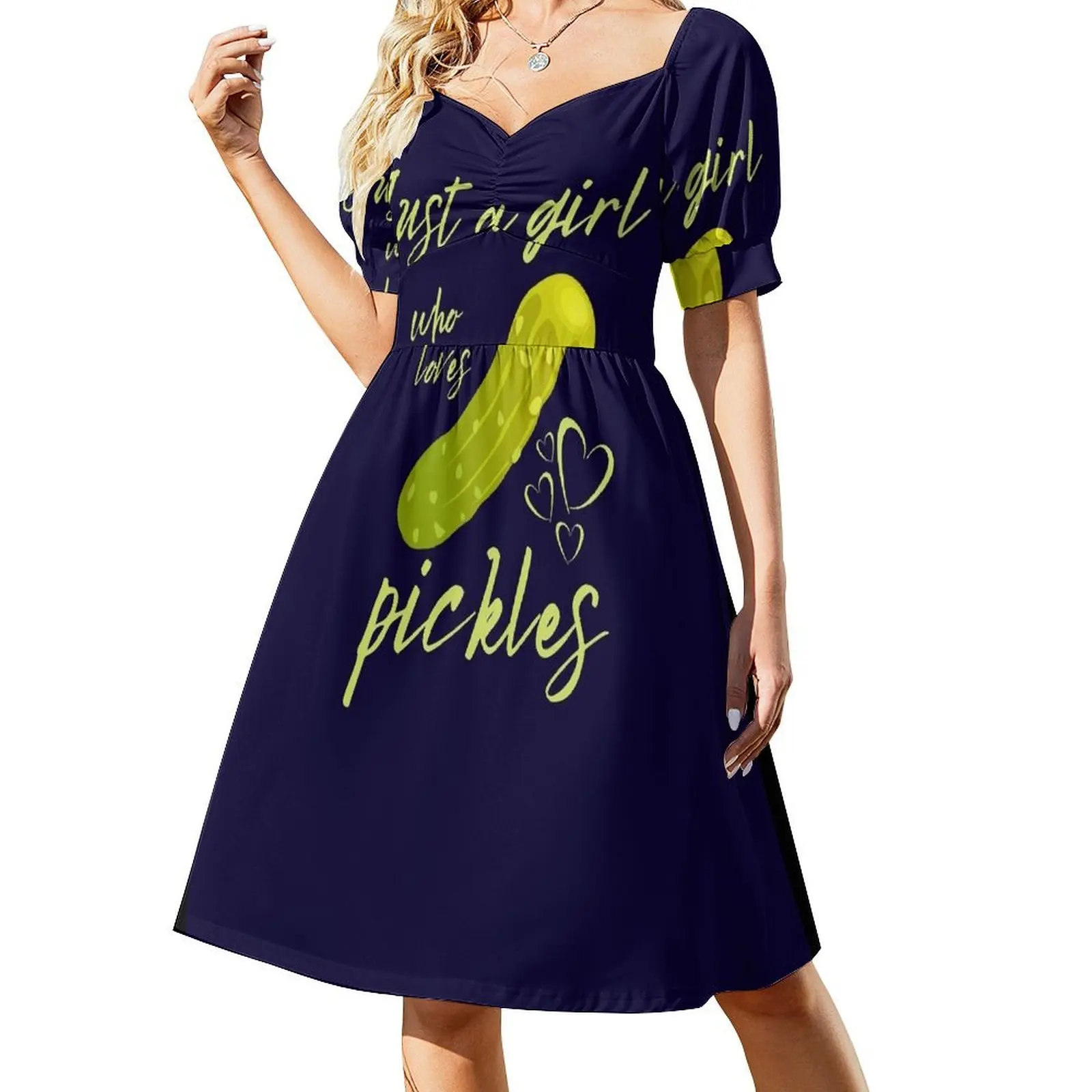 Just a girl who loves pickles Short-Sleeved Dress Women's clothing sexy dress for women dress party night