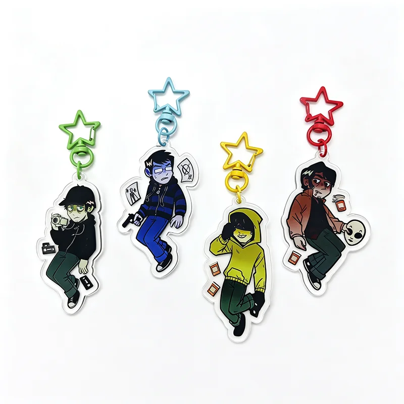 ‌‌Anime Slenderman‑Inspired Marble Hornets Masky Hoodie Jay Tim Alex Brian Cosplay Keychain Acrylic Keyring Key Chain Accessory