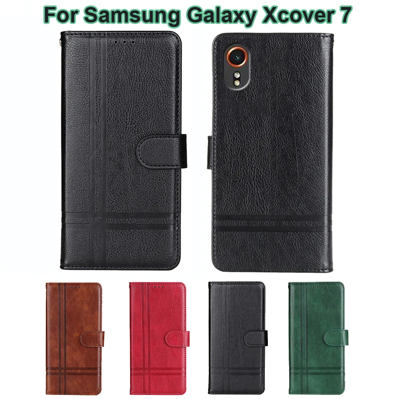 

Leather Case For Samsung Galaxy XCover 7 чехол Book Stand Wallet Cover For Telefoonhoesjes Samsung Galaxy XCover7 Funda SM-G556B