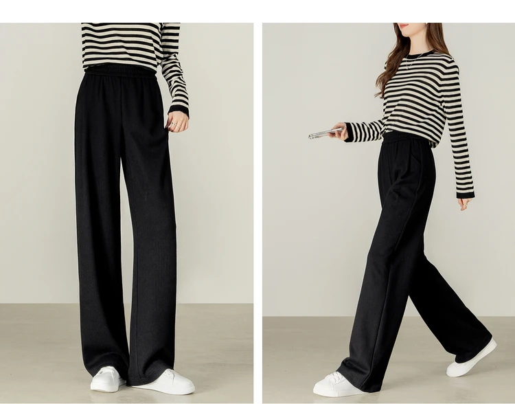 SENTUBILA Damen-Langhose, Strick, dick, gerade geschnitten, lässig, elastisch, hohe Taille, Jogginghose, Damenbekleidung 153K80276 – Detail 23