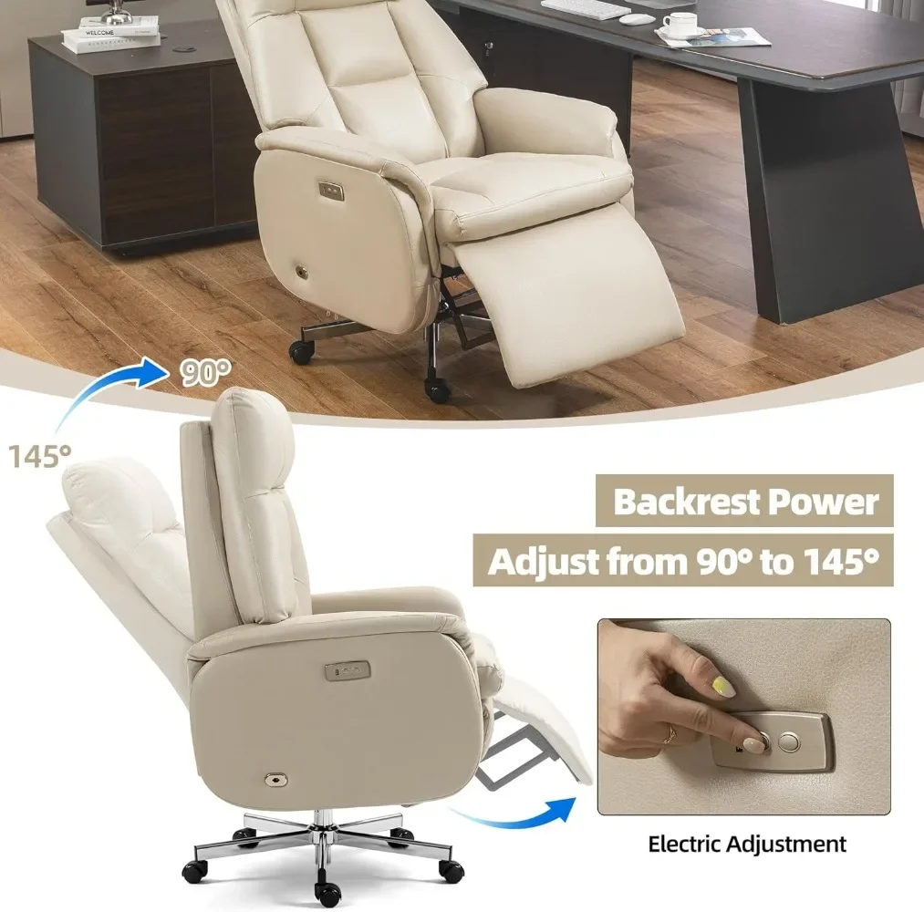 Automatic Executive Comfy Office Chair, Electric Recliner Chair, High-Back Power Office Chair, Ergonomic Big