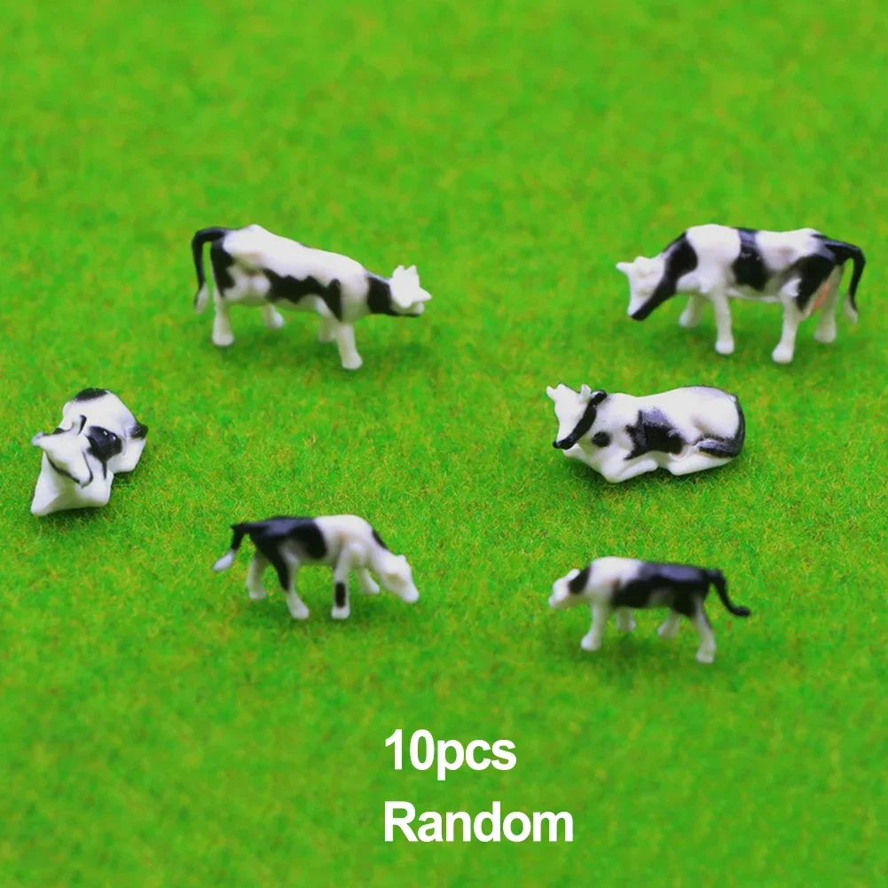 10 Pcs 1:75 Scale Miniature Diorama Model Cows Horse Color Animal Toy Set For DIY Model Making Landscape Layout Diorama Kits