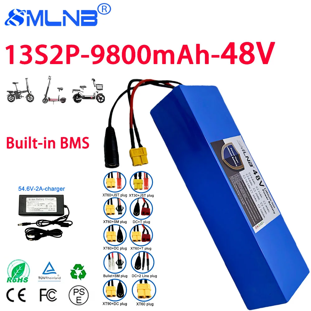 

13S2P 48V 9800mAh Li-ion Battery Pack 1000W Is Suitable for M365 Electric Scooter with Built-In BMS 18650 Battery