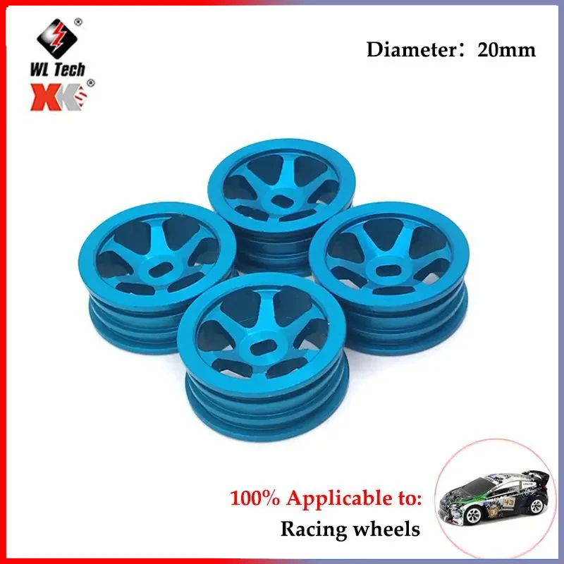 4PCS 1/28 284131 K989 RC Model Toy Rubber Tire Tyre Upgrade Accessories Fit for WLtoys K989-53 RC Car Aluminum Wheel Hubs Tires