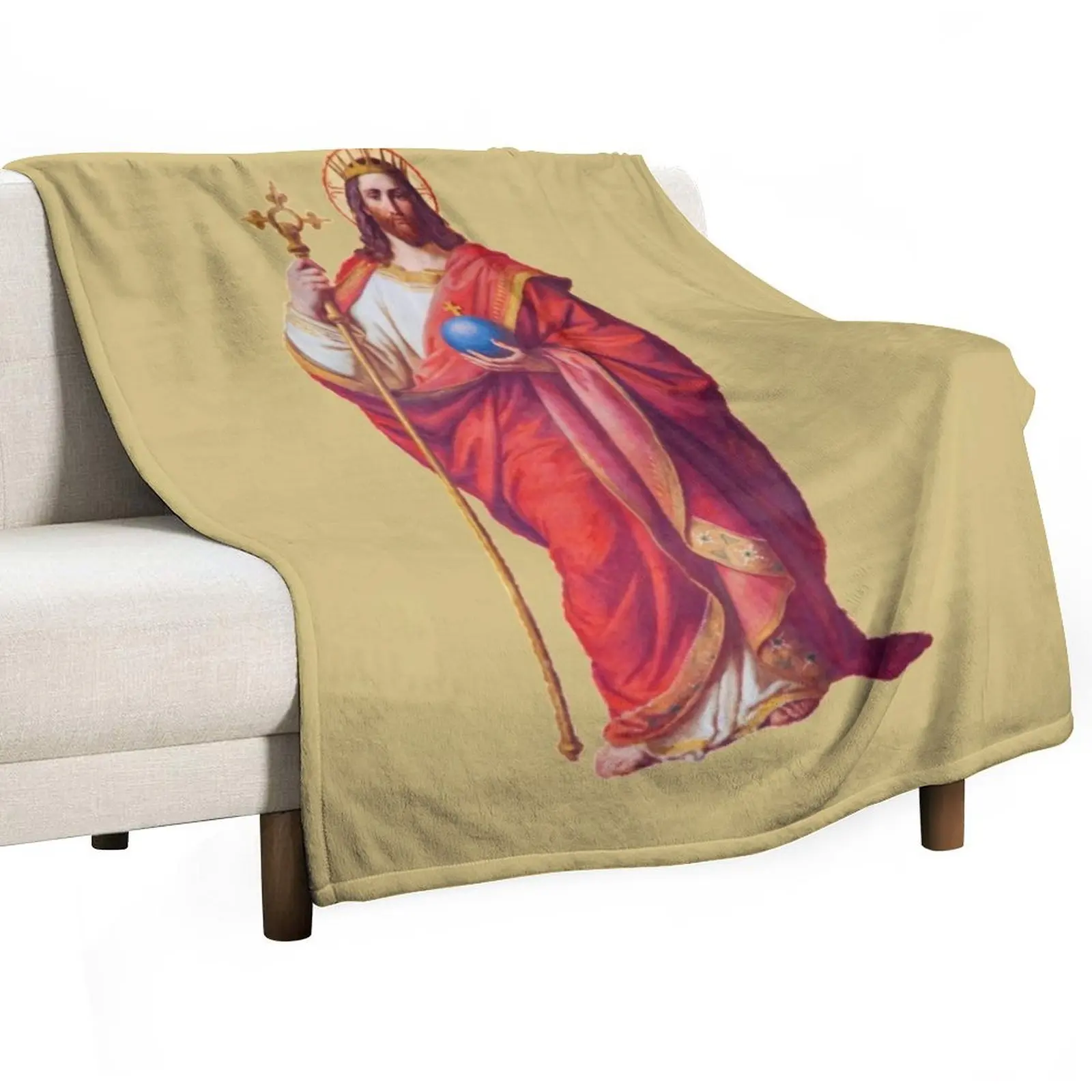 

Jesus Christ King of the World Throw Blanket Quilt For Sofa Thin Fashion Sofas Bed covers Blankets