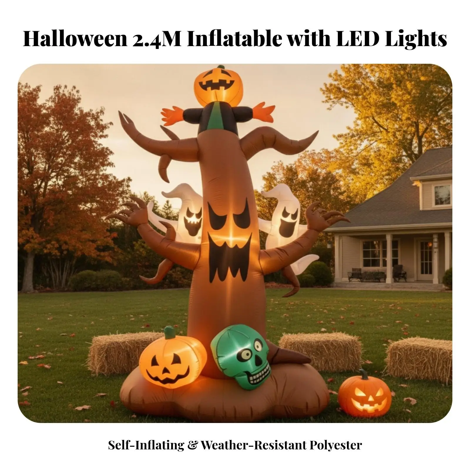 LED Lighted Halloween Inflatable Tree for Outdoor House Decoration