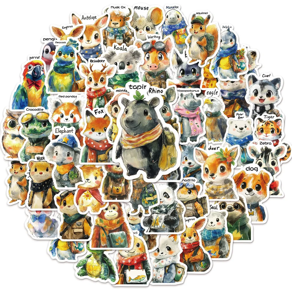 

50PCS Fantastic Animals Stickers Decals for Phone Laptop Notebook Suitcase Guitar DIY Cartoon Aesthetic Stickers