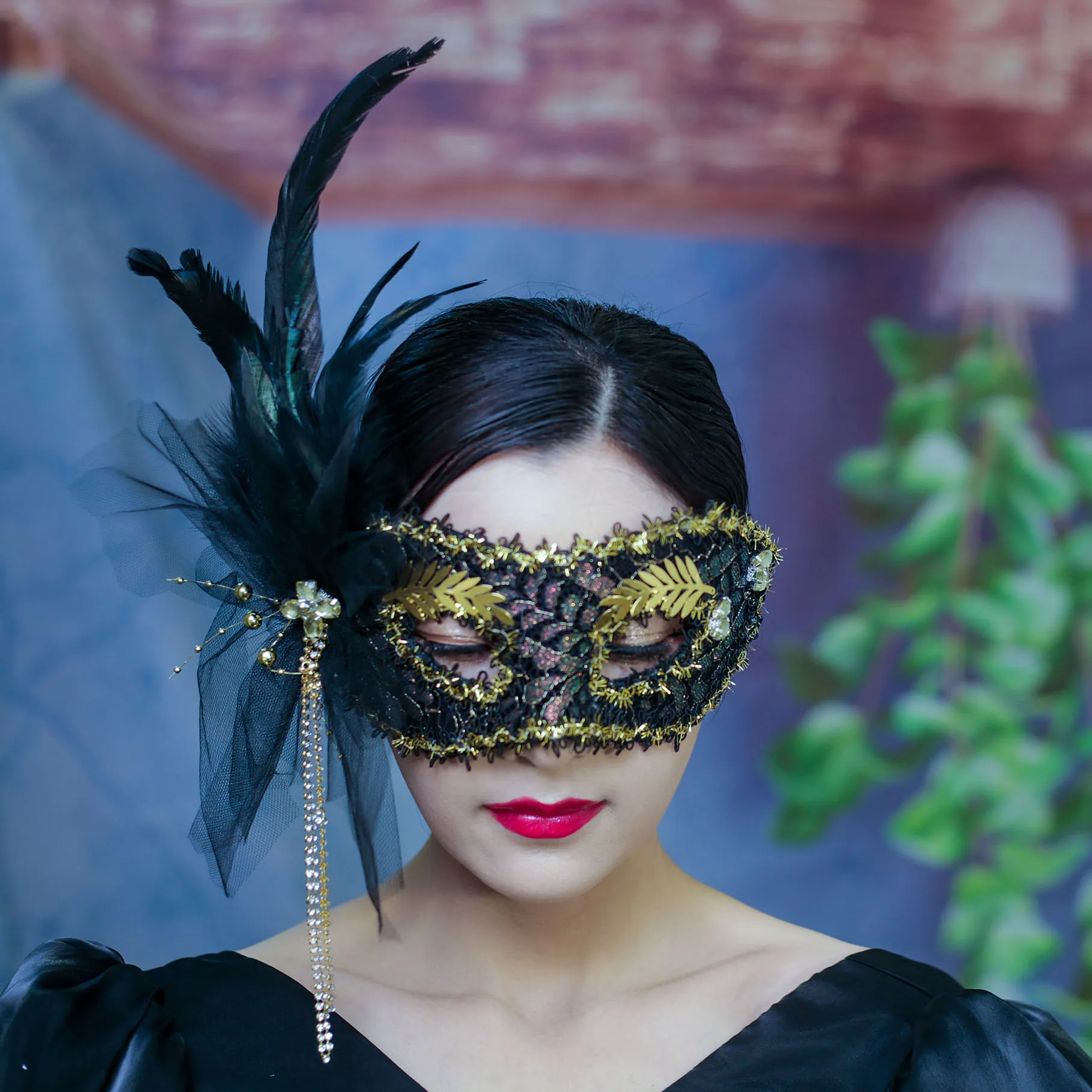 Demi-masque facial Sexy pour Halloween, masque en dentelle Vintage, accessoires noirs pour spectacle sur scène