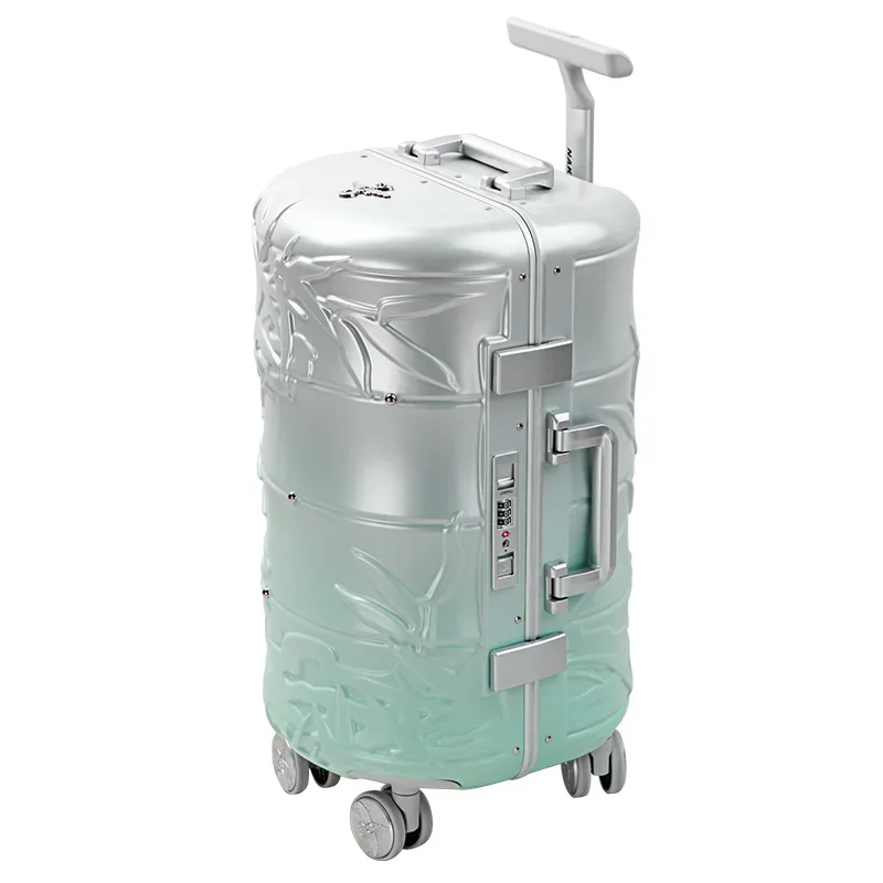 New barrel-shaped suitcase, small, strong and durable thickened trolley case, 20-inch high-value boarding case