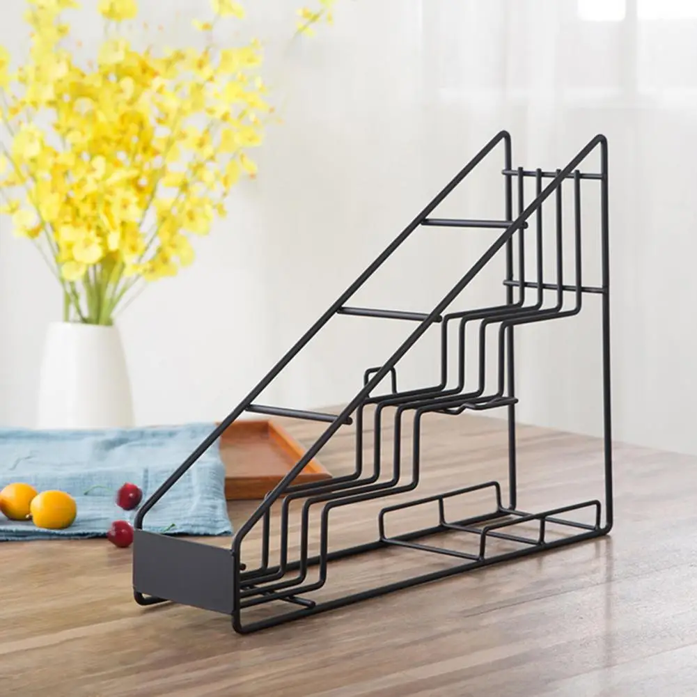 Syrup Bottle Organizer 4-layer Metal Coffee Syrup Rack Organizer Countertop Drink Bottle Holder Wine Beer Storage for Kitchen