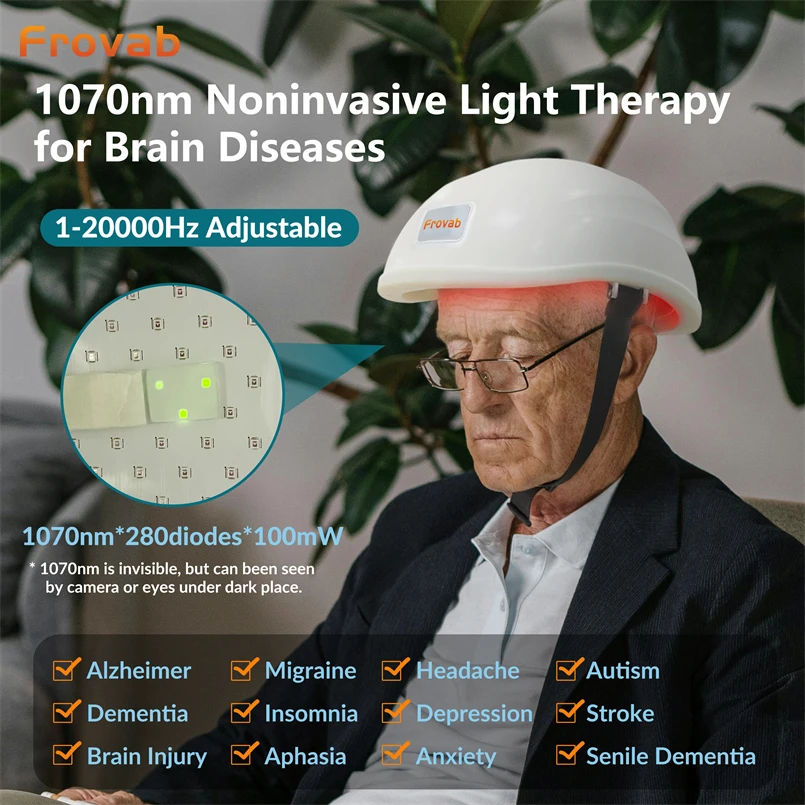 Advanced Neuro Brain Helmet Infrared 1070nm Neural Therapy Pbmt Infrared Helmet Photobiomodulation Device Cerebral Infarction