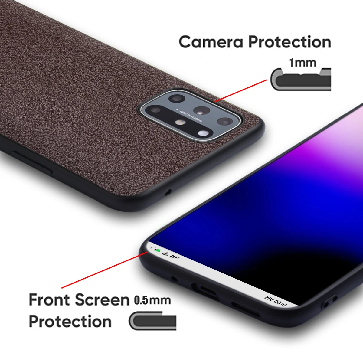 حافظة لهاتف آيفون 16 15 14 13 12 11 Pro Max حافظة صغيرة غطاء هاتف Funda Capa بلون سادة تصميم من جلد البولي يوريثان