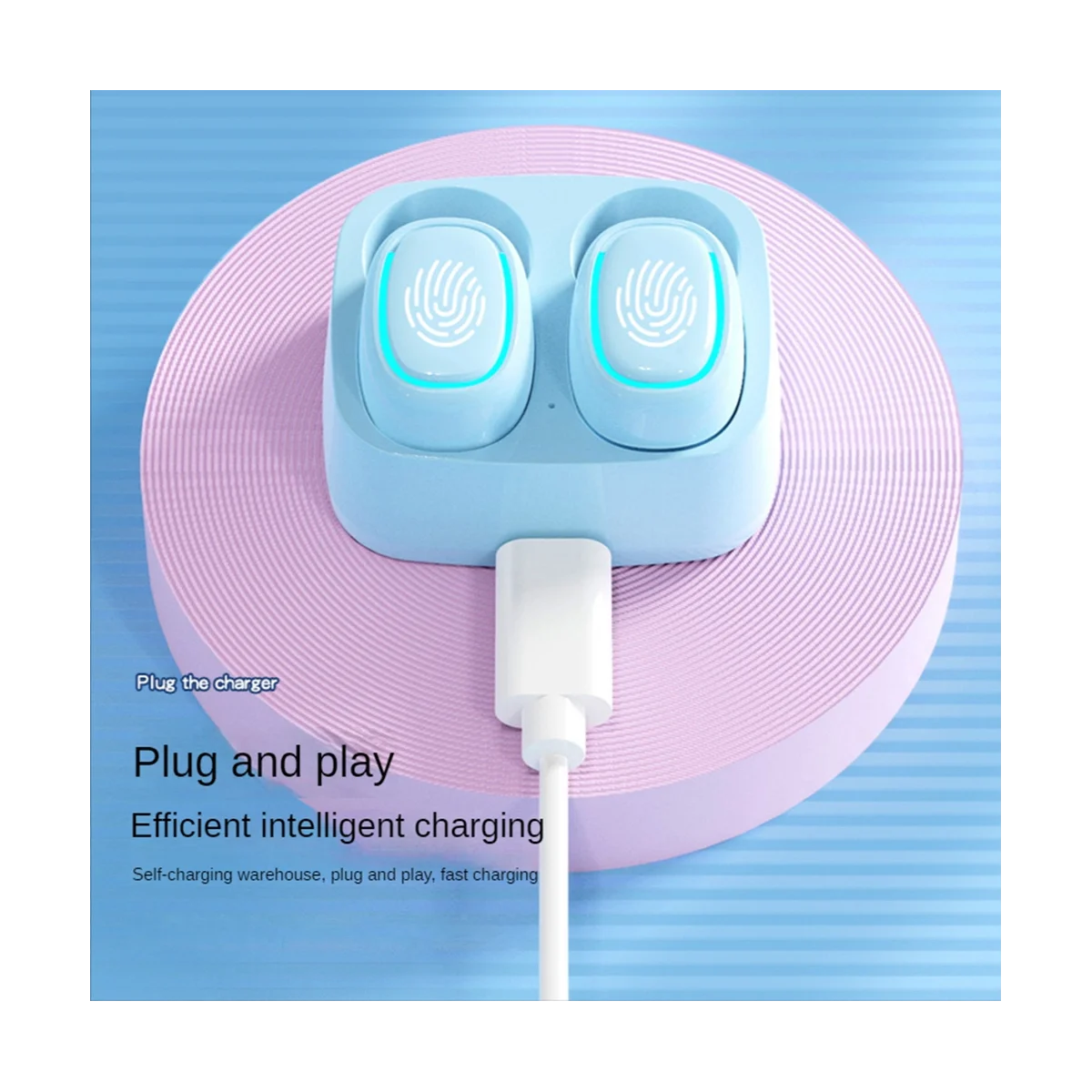 Mini Wireless Bluetooth Headset Touch Light Ohr stöpsel Anti-Schweiß HD Klang qualität Stereo Universal Headset, rosa