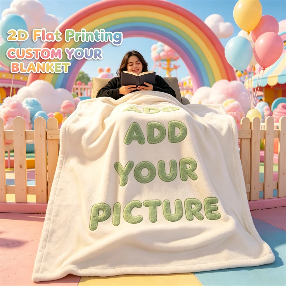 Custom Photo Throw Blanket Personalized Flannel with Image & Text Soft Warm Birthday Memorial Gift