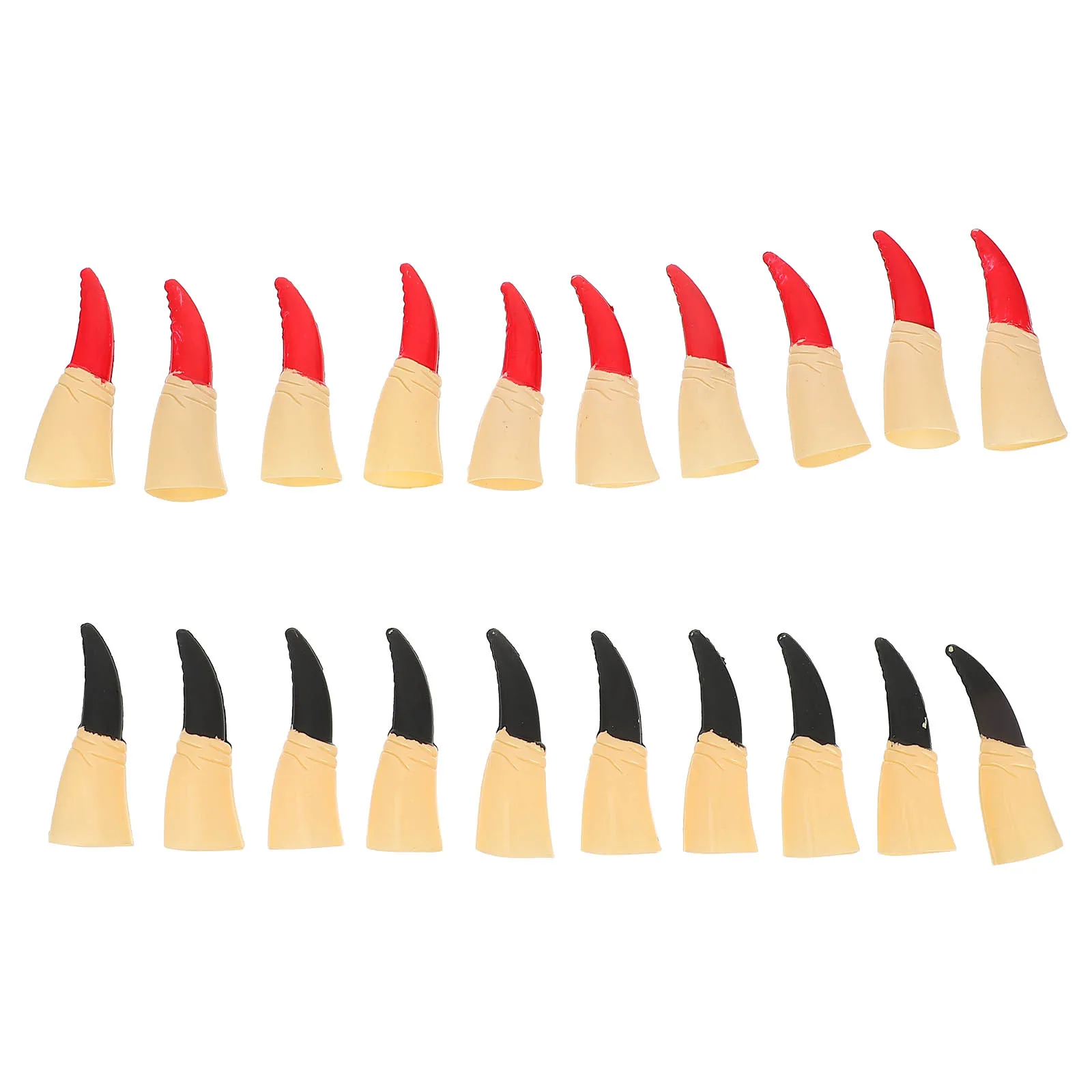 

20pcs False Nails Plastic Halloween Witch Fingers Glow in Dark Compatible Natural Artificial Nails Easy Wear Comfortable Costume