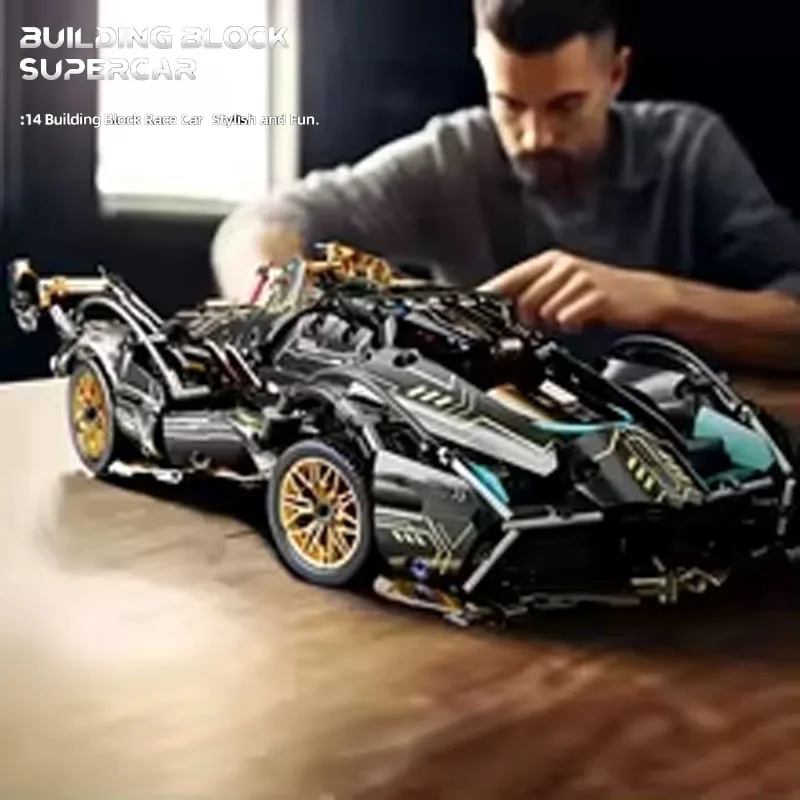 

1690 штук, зеленые гоночные строительные блоки, материалы из АБС-пластика, ручная сборка игрушечных строительных блоков,