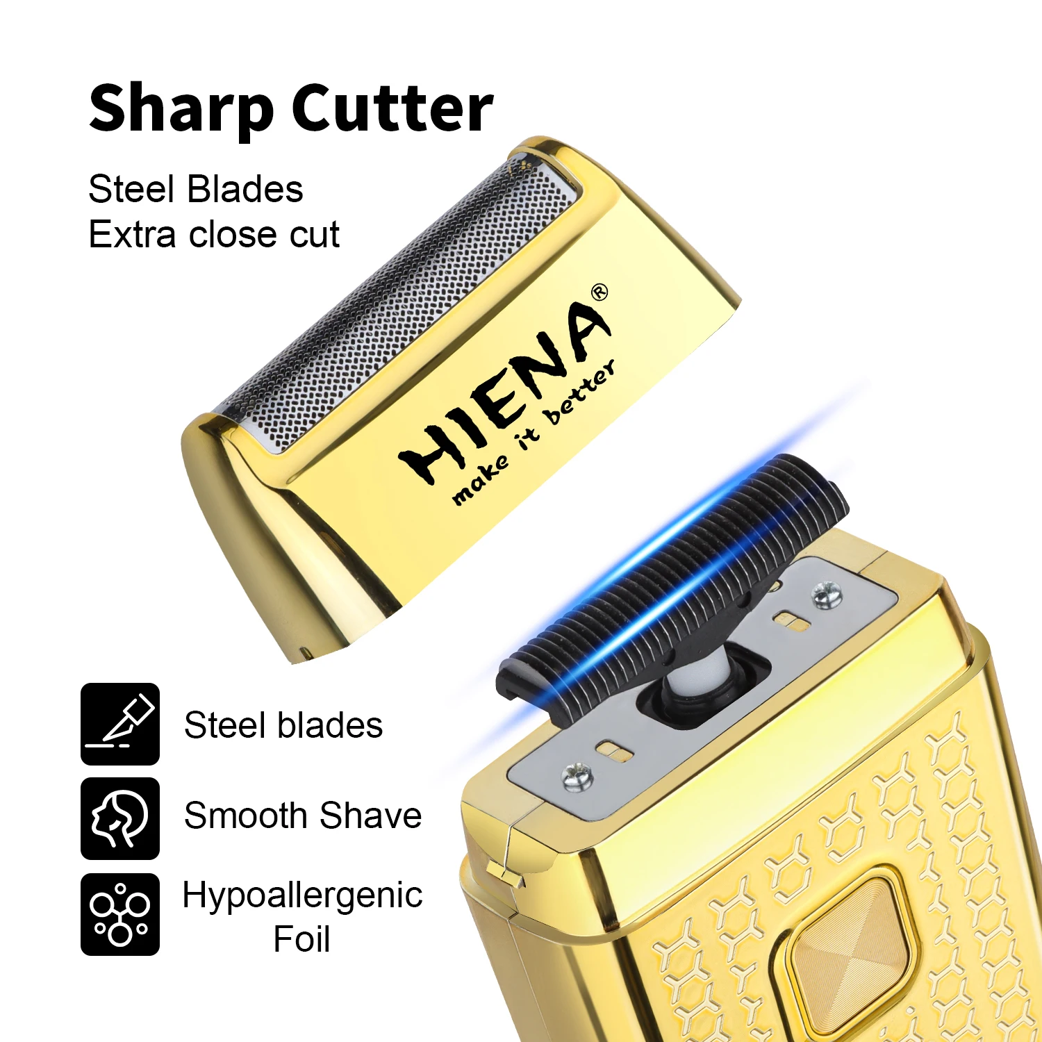 HIENA Electric Shaver Professional USB Rechargeable Men's Electric Shaver Leather Shell Waterproof Beard Trimmer Shaver