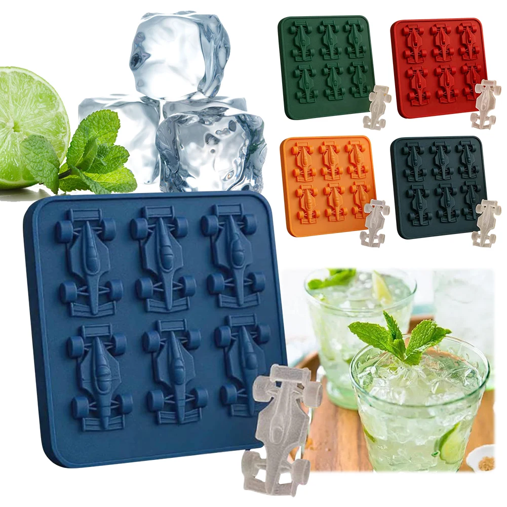 

3D Formula Racing Car Silicone Molds with 6-Cavity Silicone Fondant Cake Mold Tray for Kids Chocolate Cake Dessert Candy Pastry