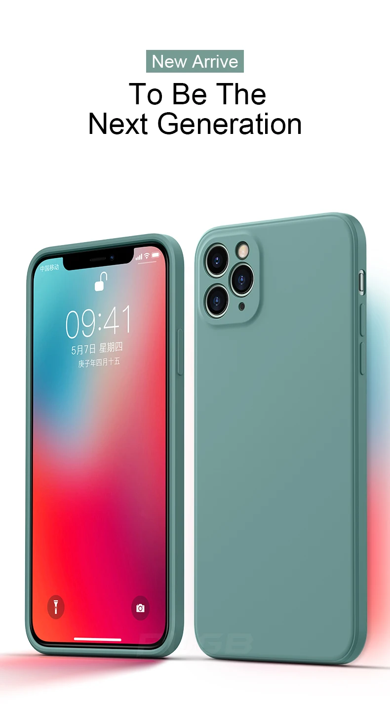 Original quadratische weiche flüssige Silikon hülle Fundas für iPhone 11 12 13 14 Pro Max Mini x xs xr 7 8 plus se stoß feste Abdeckung – Detail 4