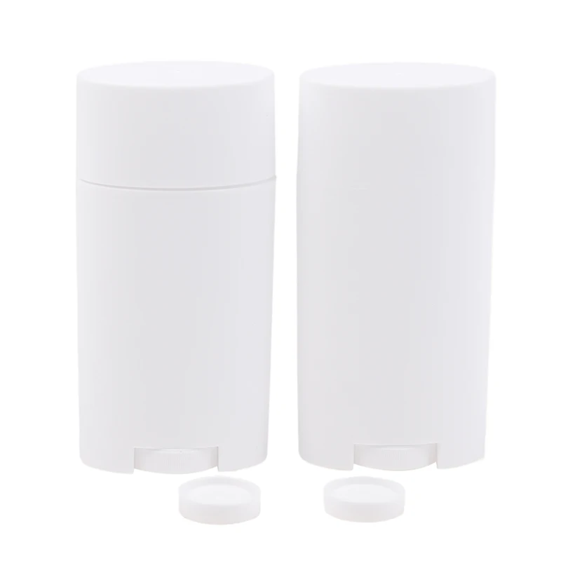 

2Pcs Empty Deodorant Containers Refillable Plastic Twist-Up Bottle For DIY Natural Deodorant Stick Tube Cosmetics 75g PP