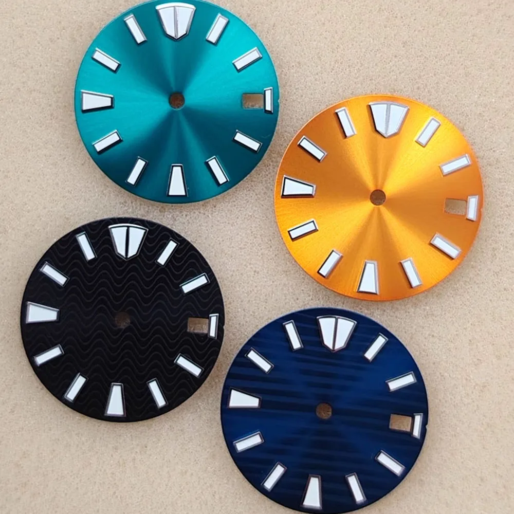 

NH35 Dial Green Luminous Watch Dial 28.5mm Replacement Single Calendar Watch Face for NH35/NH36 Movement Accessories